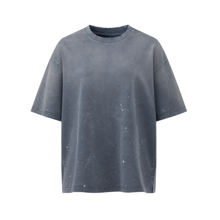 Engros OEM Distressed Splatter Wash Heavyweight T-skjorte Kornit DTG Print