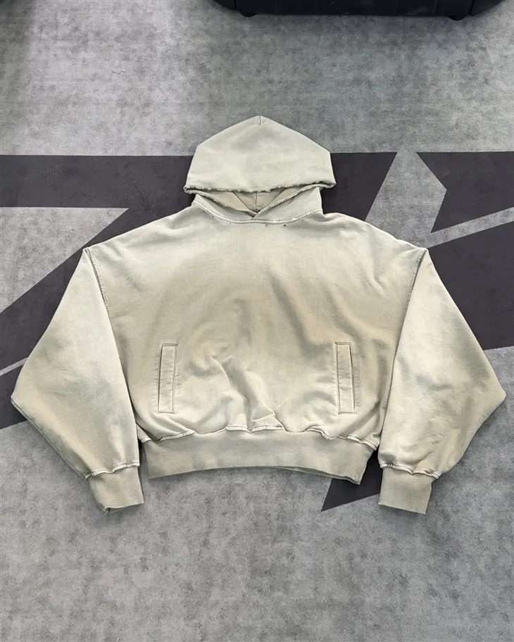 Engros OEM Vintage Vasket Distressed Oversized hettegenser Kornit DTG Print